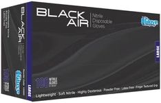 The Glove Company Black Air Nitrile Disposable Gloves, Large (Box of 100)