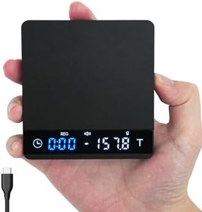 Mini Coffee Scale with Timer, Espresso Scale with Auto Timing, 3 Mode for Espresso Machine and Pour Over, 2kg/0.1g High Precision Scale, Anodized Aluminum Body with LED Display, Rechargeable
