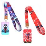 GTOTd Spider Lanyard (2 Pack) with ID Badge Holder for Keys Wallet, Merchandise Keychain Hero Movie Party Supplies Gifts for Teens