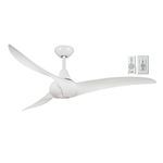 Minka-Aire F843-WH, Wave, 52" Smart Ceiling Fan, White with Additional Wall Control