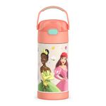 THERMOS FUNTAINER 12 Ounce Stainless Steel Vacuum Insulated Kids Straw Bottle, Princess