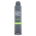 DOVE MEN + CARE Fresh Antiperspirant Aerosol pack of 6 deodorant for men with 1/4 moisturising cream for 48h sweat and odour protection 200 ml,pack of 6