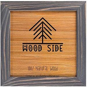 Wood Side Orbis Cadre Photo carré Rustique en Bois Naturel Vieilli - 30 x 30 cm - Montage Mural 12x12 Gris