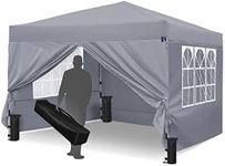 Gazebo, Leadyeah Pop Up Gazebo with Sides, Folding Camping Gazebo 3mx3m, Heavy Duty Gazebo Tent, Fully Waterproof, 50+UV Protection for Camping, Party - Grey