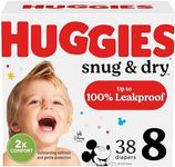 Huggies Size 8 Diapers, Snug & Dry Baby Diapers, Size 8 (46+ lbs), 38 Count