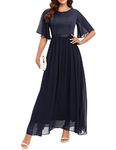 Bbonlinedress Womens Lace Bridesmaid Formal Evening Gowns Prom Chiffon Wedding Guest Dress, Navy, Medium