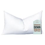 Pillowflex Synthetic Down Pillow Insert - 12x22 Down Alternative Pillow, Ultra Soft Body Pillow, Large Standard Body Bed Sleeping Pillow - 1 Decorative Pillow Form