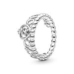 Pandora Signature Women's Sterling Silver Princess Tiara Crown Cubic Zirconia Ring, Size 52, No Box