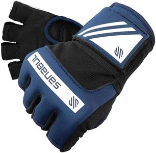 Sanabul Gel Hand Wraps for Boxing Gloves | MMA Muay Thai Kick Boxing Quick Wraps for Men & Women | Inner Boxing Hand Wrap for Gloves | Padded Knuckle Wrist Wrap (Navy/White, L/XL)