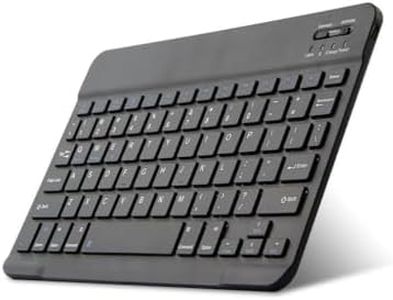 Combo de Mouse de Teclado Inalámbrico Bluetooth, Teclado Ultrafino de 1600 dpi y Mouse Ergonómico Compatible con Teléfonos Celulares, Computadoras y Tabletas (Negro)