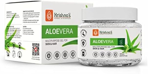 Krishna's Aloe Vera Gel - 250 g Pure White Non-Sticky Transparent 3 in 1 Aloe Fresh Soothing gel for Skin| Body & Hair| Vitamin C+E Natural Emollients| Dark Spots and Acne