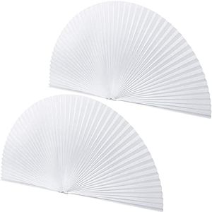 Fainne 2 Pcs 36 x 72 Arch Half Circle Window Shades Window Pleated Blinds Light Filtering Pleated Fabric Shade Arch Window Shade Blackout for Half Moon Arch Windows, Easy to Cut and Install (White)