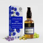 Buddha Natural Grey Beard Serum Oil for White to Black Beard – 100% Natural Herbal Formula with Amla, Brahmi & Almond Oil | Beard Growth & Color Restoring Oil for Men | Turns White Beard to Black – 25 ml
