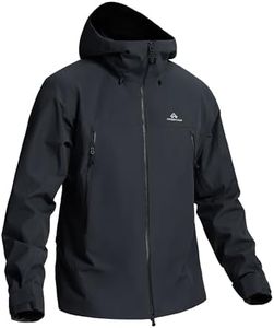 Pioneer Camp Men’s Waterproof Rain Jacket with Hood 3L Hard Shell Lightweight Windproof Performance Rain Coat Outdoor Hiking