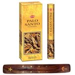 HEM Incense sticks PALO SANTO Pack of 6 with DHS incense stick holder for Aromatherapy, Incense Spa, Yoga, Meditation, Healing, Spirituality and Relaxation…