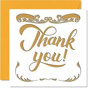 Elegant Thank You Card - Thankyou Cards for All Occasions Her or Him, Appreciation Card, 145mm x 145mm Thank You So Much Greeting Cards for Gifts