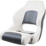 Seamander Captain Bucket Seat Boat Seat,Filp Up Boat Seat (SC1-White/Charcoal)