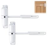 Skywin Door Closer - 2 Pack Large White Door Closer Hinge to Self-Closing with Safety Spring Door Closers, Door Closer for Home or for Business (White)