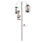 DIVCHI Bird Feeding Station Kit Bird Feeder Pole Wild Bird Feeder Hanging Kit Planter Hanger Multi Feeder Hanging with Metal Suet Feeder Bird Bath for Attracting Wild Birds