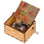 SIMDAO You are My Sunshine Music Box,Wood Music Boxes Mini Classic Vintage Hand Crank Musical Box,Gifts for Her Him on Birthday/Christmas/Valentine's Day (MUTI-COLOUR)