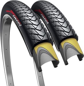 Fincci Pair 700x35c Tire 37-622 Foldable 60 TPI City Commuter Tires with Nylon Protection for Cycle Road Mountain MTB Hybrid Touring Electric Bike Bicycle - Pack of 2X 700 x 35c Tires Nave