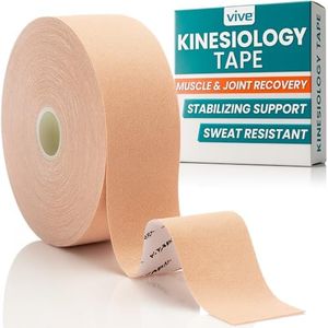 Vive Kinesiology Tape (105 Feet) - Therapeutic Athletic Support Tape - Uncut Kensio Roll - Muscle and Joint Recovery for Shoulder, Back, Knee, Elbow and Ankle Pain Relief - Waterproof for Sports