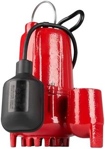 Red Lion RL-SC33T 115-Volt, 1/3 HP, 3350 GPH Cast Iron Sump Pump with Tethered Float Switch, 10-Ft. Cord, Red, 14942744