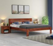 Ferrovilla Fossil King Size Sheesham Wood Bed for Bedroom | Sheesham Wood Bed | Solid Wood Bed | Bed with Storage | King Size Bed | Double Bed | Bedroom Furniture | Wooden Bed | 2 Years Warranty