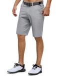 33,000ft Men's Golf Shorts Dry Fit, 11" Lightweight Quick Dry Golf Stretch Bermuda Shorts Performance Casual Shorts with Pockets for Golf Travelling and Wroking, Silver Grey 34W