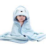 Asnewkit Hooded Baby Towel, Baby Bath Towels with Hood,Unique Animal Design Baby Towel with Hood Soft Absorbent Baby Bath Towels, for Newborn Baby Boy and Girl (Blue)