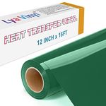 Lya Vinyl 15FT Heat Transfer Vinyl, Dark Green Iron on Vinyl Roll for Cricut, Silhouette Cameo, Dark Green HTV Vinyl for DIY Fabric, Clothes, Bags, and Other Textiles