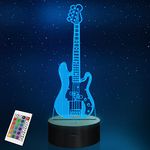 Guitar Gifts for Men, YuanDian Music Gift Funny 3D Illusion Lamp 16 Colors Changing Touch & Remote Control for Men Gamers Teenagers and Kid