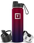 IRON °FLASK Sports Water Bottle - 22 Oz 3 Lids (Wide Spout Lid), Leak Proof - Stainless Steel Gym & Sport Bottles for Men, Women & Kids - Double Walled, Insulated Thermos, Metal Canteen