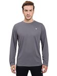 TECHNOSPORT Men's Solid Athletic Fit T-Shirt (OR17_IRON GREY S)