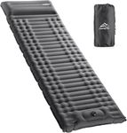 Camping Sleeping Pad-Elegear 4inch Ultra-Thick Single Inflatable Mattress Camping with Pillow Carry Bag Ultimate Built-in Foot Pump Air Sleeping Mat Waterproof for Backpacking,Hiking,Tent,Travel,Grey