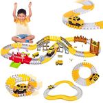 Fizzy Fun Road Construction Toys for Kids with Racing Car Toys for 3 + Year Old Boy with Flexible Track Bridge,2 Die-Trucks & 1 Mini Car Kids | Vehicle Toys for Kids.