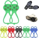 Universal Non-Slip Gripper Spikes,Durable Ice Snow Grips for Shoes,Traction Cleats Ice Snow Grips Anti Slip Silicone,Gripper Spikes Non Slip Shoe Spikes for Climbing Walking Hiking (Green, Adult)