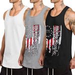 COOFANDY American Flag Tank Tops Men Gym Fourth of July Tank Top Running Polyester Tank Top Pack