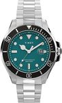 Timex Men's Deep Water 43mm Watch - Stainless Steel Bracelet Green Dial Silver-Tone Case