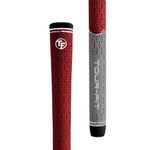 Tour Fit Dual Compound Golf Grips Premium Midsize Cord Wood Iron Golf Grip &Tape (Red/Gray (Midsize))