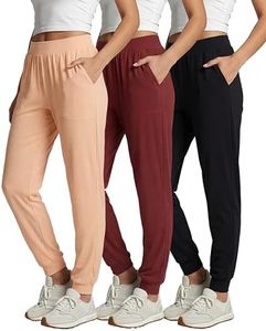 3 Pack Womens Pants Athletic Sweatpants Joggers Yoga Pajama Hiking Golf Gym Lounge Casual Pockets Sleep Activewear Running Summer Workout High Waisted Teen Active Athleisure Ribbed Ladies PJ