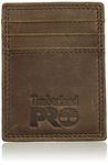 Timberland PRO Men's Leather Front Pocket Wallet with Money Clip Accessory, Dark Brown, One Size