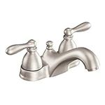 Moen WS84666SRN Caldwell Two-Handle Low Arc Bathroom Faucet, Spot Resist Brushed Nickel