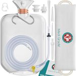 Medi Grade Enema Kit for Adults, 2 Litres - Transparent, Hands-free Colonic Irrigation Home Kit for Enemas at Home with One-way Valve and Enema Bag - Perfect for Coffee Enema Kits & Colon Cleanse Kits