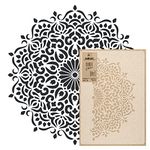 NAKLEO Reusable Plastic Wall Stencil - diameter 89cm / 35" - Geometric Floral Mandala 3 - Large Wallpaper Pattern Painting DIY Art Craft Template - Fabric Furniture Wood Canvas