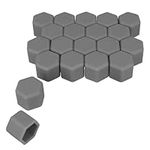 kwmobile Set of 20 Car Wheel Nuts Covers Compatible with 21 mm Wheel Nuts - Bolt Caps Hub Screw Cover - Grey