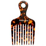 MANETURAL 14MX Hair Comb for Women, Curly Hair Picks, Wide Tooth Comb for Curls, Afro Pick, 5.5 inches(Tortoise, 1 PACK)