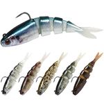 GOTOUR Fishing Lures for Bass, Pre-Rigged Weedless Soft Plastic Lures, Trout Pike Walleye Fishing Jig Heads, Fishing Gear Soft Baits, Paddle Tail Swimbaits, Freshwater or Saltwater Fishing Tackle