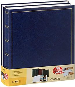 Lot de 2 albums traditionnels jumbo 100 pages pour 500 photos 10x15 - Bleu
