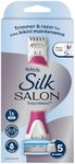 Schick -Silk Salon | Total Bikini | Razor Handle and Bikini Hair Trimmer + 1 | 1 Pack | Shapes Bikini Line | Shaves Bikini Line | Trims Bikini Hair | Moisturises | Battery